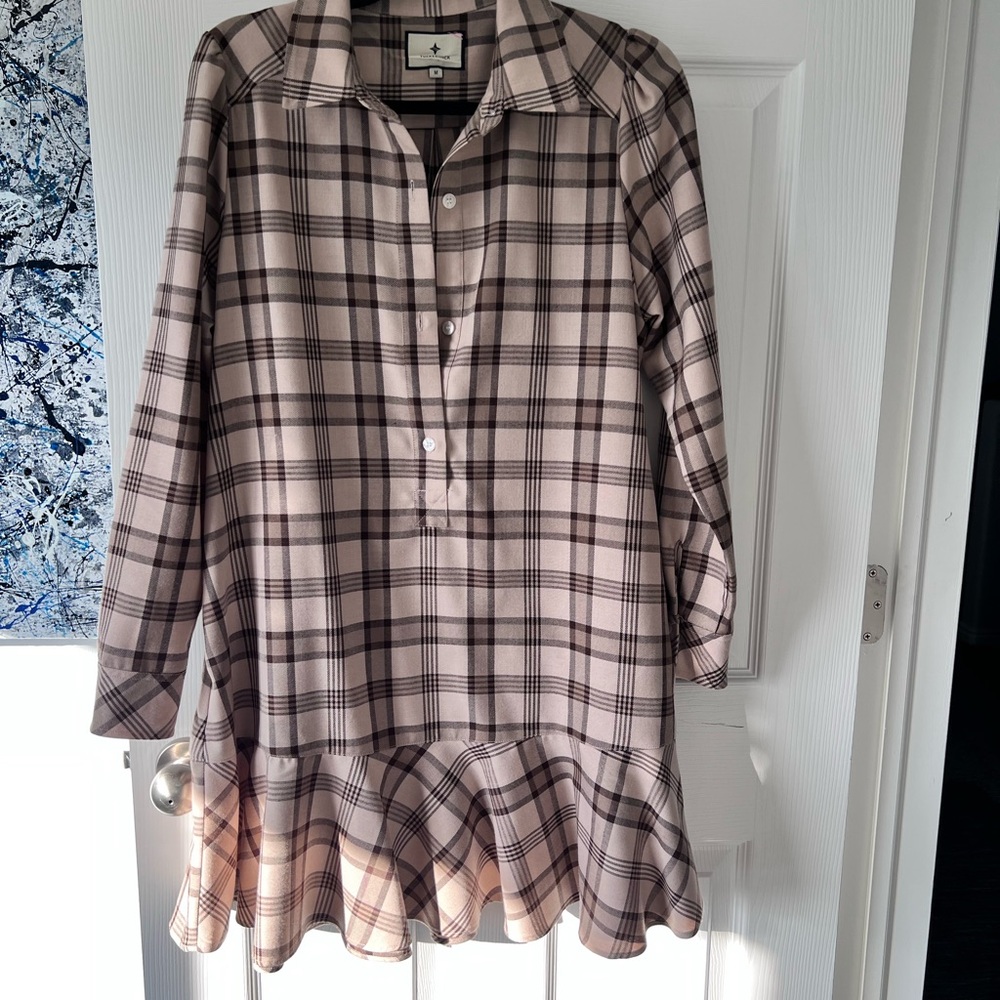 Tuckernuck Pink and Brown Plaid Dress
